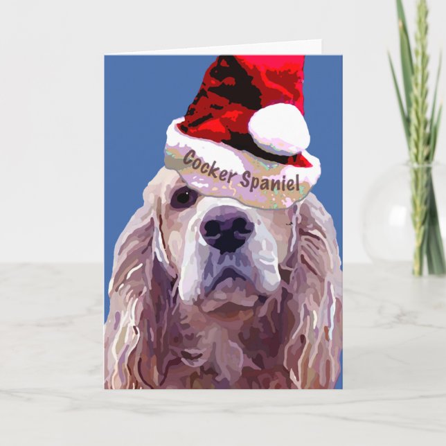 Tarjeta Festiva Navidades Cocker Spaniel (Anverso)