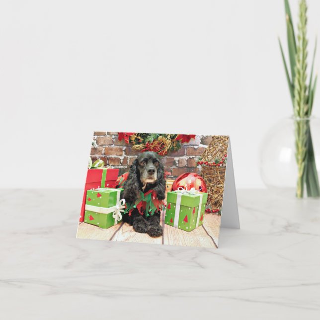 Tarjeta Festiva Navidades - Cocker Spaniel - Lily (Anverso)