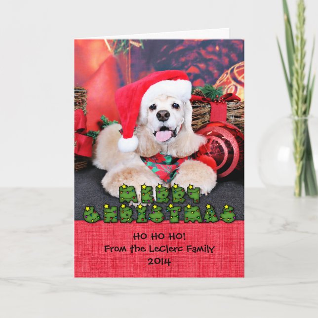 Tarjeta Festiva Navidades - Cocker Spaniel - Tobey (Anverso)