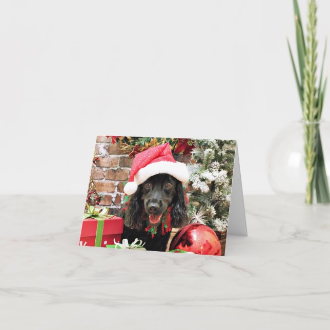 Tarjeta Festiva Navidades - Cocker Spaniel X - Pepper (Anverso)