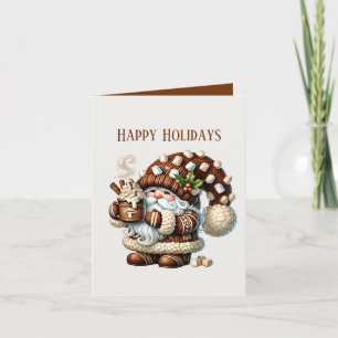 Tarjeta Festiva Navidades cocoa gnome agregar mensaje Feliz