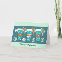 Tarjeta Festiva Navidades Coffee Theme Holiday Card