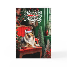 Navidades Collie Dog Naughty o Nice