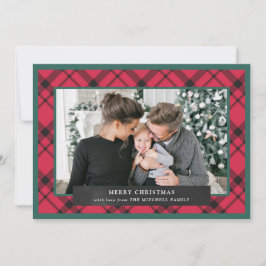 Tarjeta Festiva Navidades colocados | Red Green y Black Multi Phot