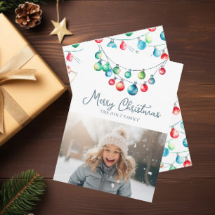 Tarjeta Festiva Navidades coloreados de color de agua Foto de cade