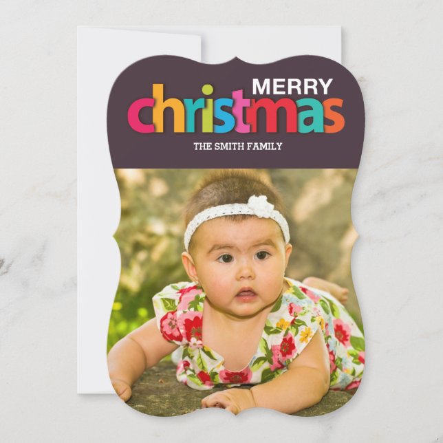 Tarjeta Festiva navidades coloridos (Anverso)