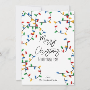 Tarjeta Festiva Navidades coloridos alumbran sin foto