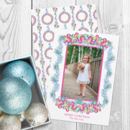 Tarjeta Festiva Navidades coloridos de color acuático foto de Tins