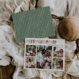 Tarjeta Festiva Navidades coloridos del Casual Verde