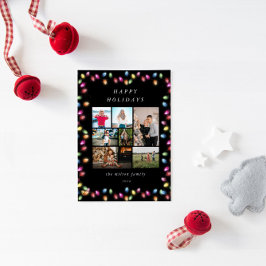 Tarjeta Festiva Navidades coloridos iluminan múltiples fotos