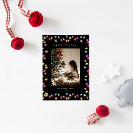 Tarjeta Festiva Navidades coloridos iluminan una foto