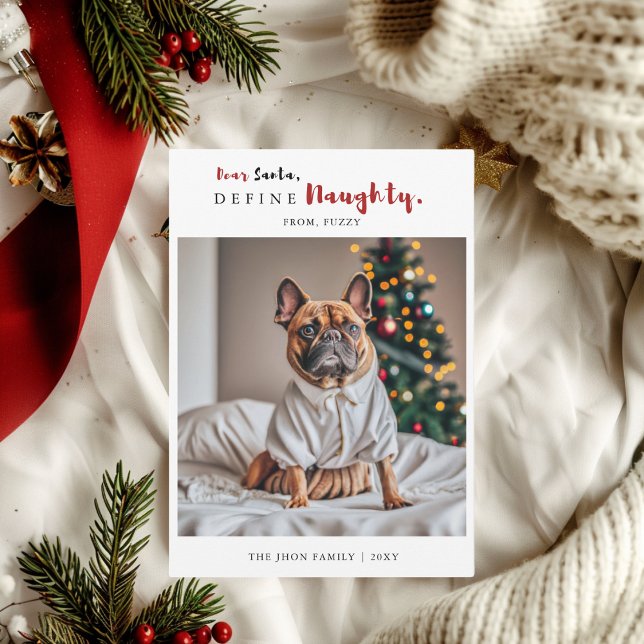 Tarjeta Festiva Navidades cómicos de fotografía de perro (Subido por el creador)