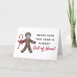 Tarjeta Festiva Navidades cómicos y cómodos enfrentan al hombre en