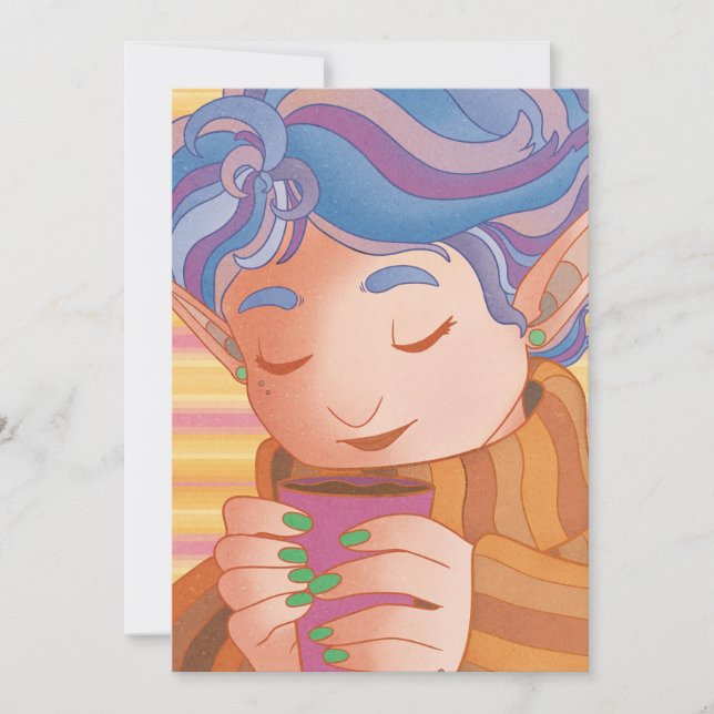 Tarjeta Festiva Navidades cómodos Elf (Anverso)