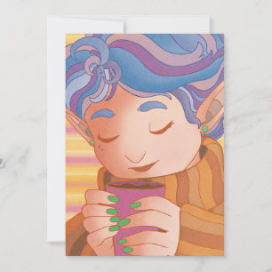 Tarjeta Festiva Navidades cómodos Elf