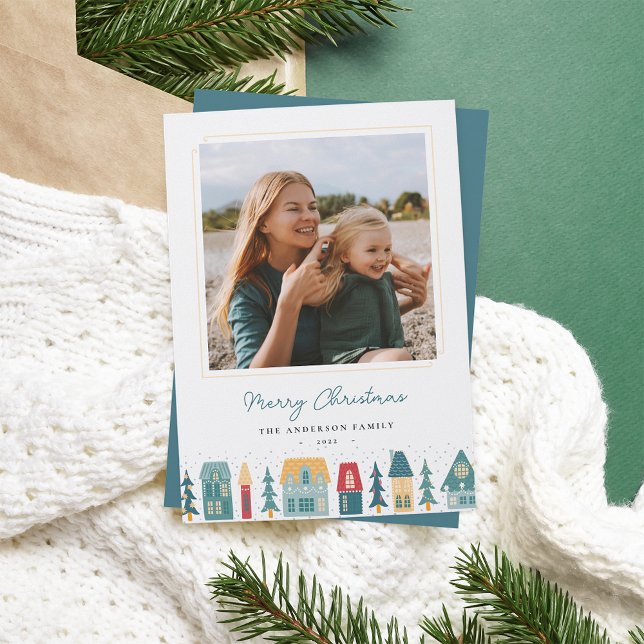 Tarjeta Festiva Navidades cómodos foto de aldea (Subido por el creador)