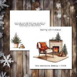 Tarjeta Festiva Navidades cómodos Hygge Square
