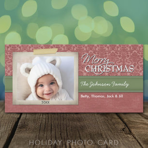 Tarjeta Festiva Navidades - con borde fotográfico vintage -