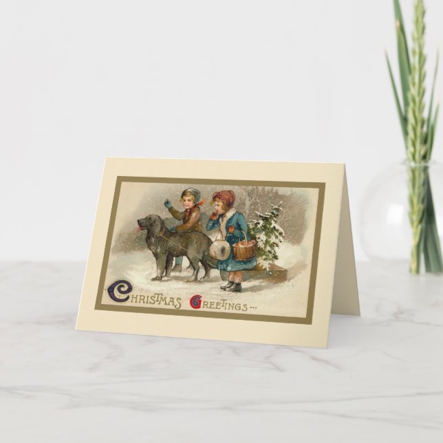 Tarjeta Festiva Navidades con nieve (Anverso)