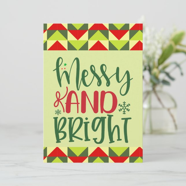 Tarjeta Festiva Navidades con nombre claro y moro en blanco dentro (Anverso de pie)