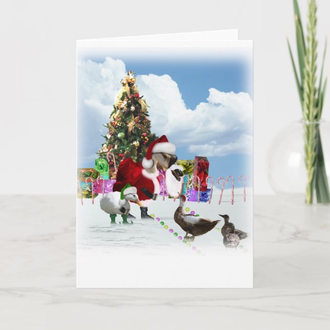 Tarjeta Festiva Navidades con pie de página web (Anverso)
