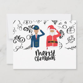 Tarjeta Festiva Navidades con Santa Claus para piloto