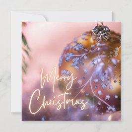 Tarjeta Festiva Navidades con un fondo de ornamento rosa #6