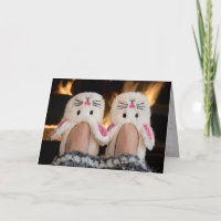 Navidades con zapatillas de conejo por fuego