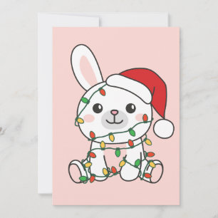 Tarjeta Festiva Navidades conejitas Animales de invierno conejos d