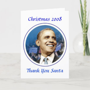 Tarjeta Festiva Navidades conmemorativos del presidente Obama 2008