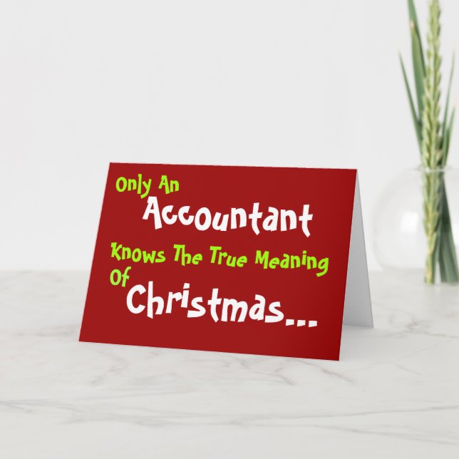 Tarjeta Festiva Navidades contables Humor Añadir leyenda y mensaje (Anverso)