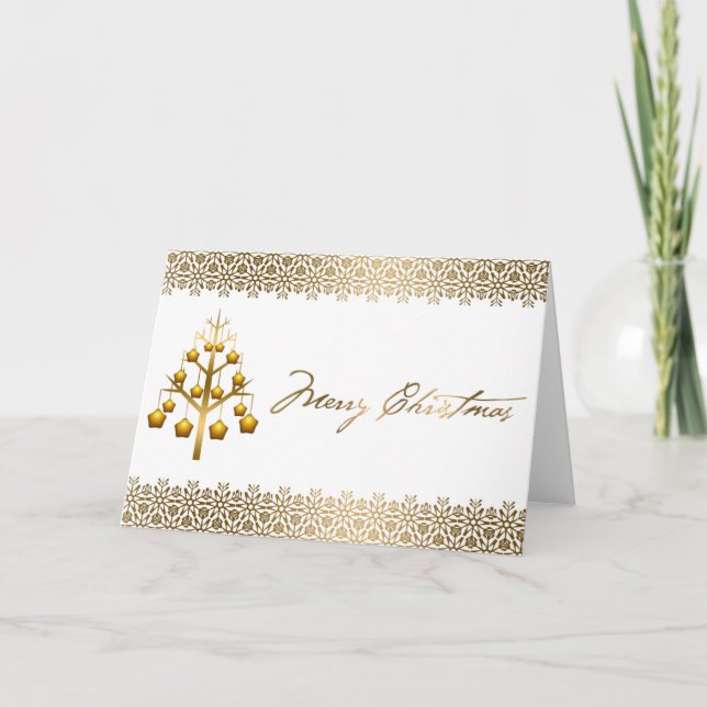 Tarjeta Festiva Navidades Contemporáneos de Oro (Anverso)