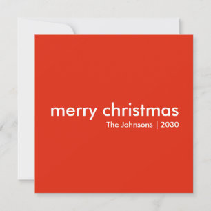 Tarjeta Festiva Navidades contemporáneos Red Moderno Simple Squa