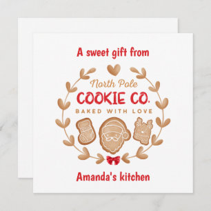 Tarjeta Festiva Navidades Cookie Exchange Gingerbread Red