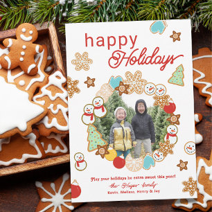 Tarjeta Festiva Navidades Cookies Foto De Wreath Felices Fiestas