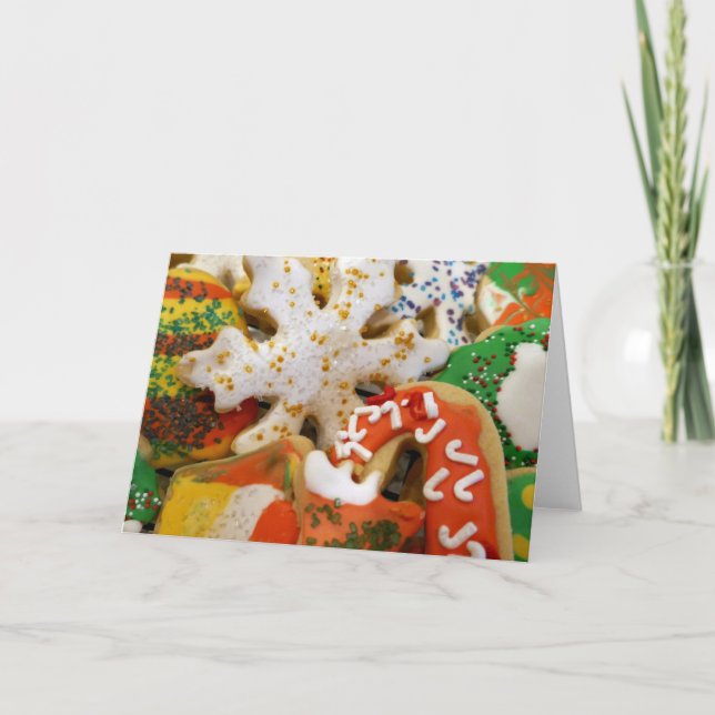 Tarjeta Festiva Navidades Cookies II Colorido Holiday Baking (Anverso)
