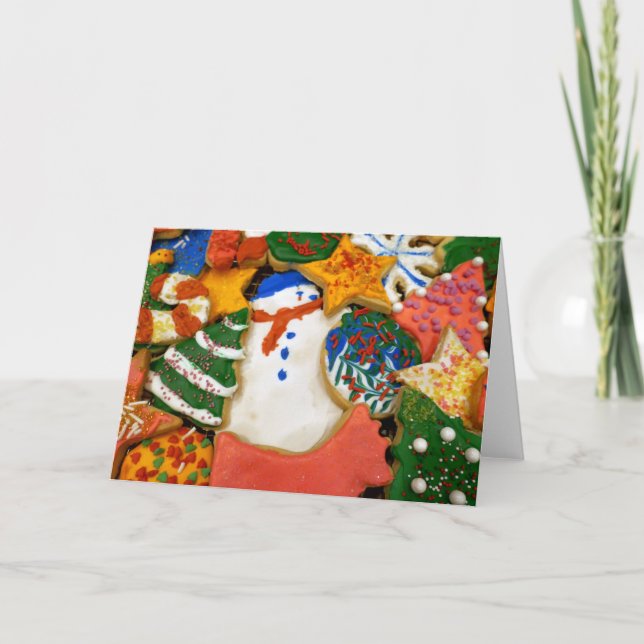 Tarjeta Festiva Navidades Cookies III Coloridas Vacaciones (Anverso)
