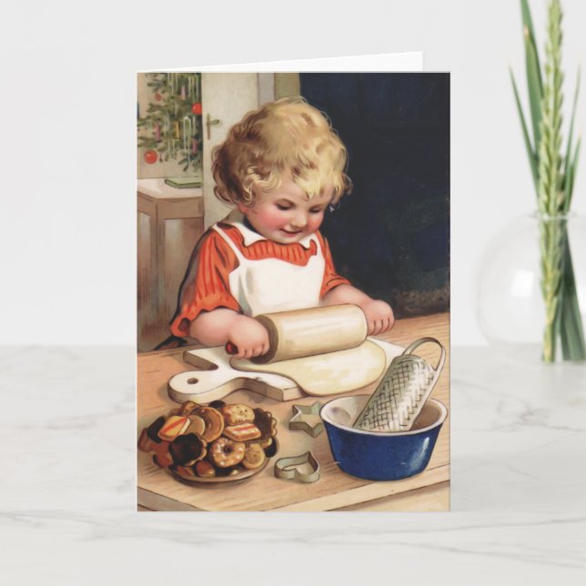 Tarjeta Festiva Navidades Cookies Vintage Christmas Card (Anverso)