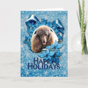Tarjeta Festiva Navidades - Copo de nieve azul - Carne de perro - 