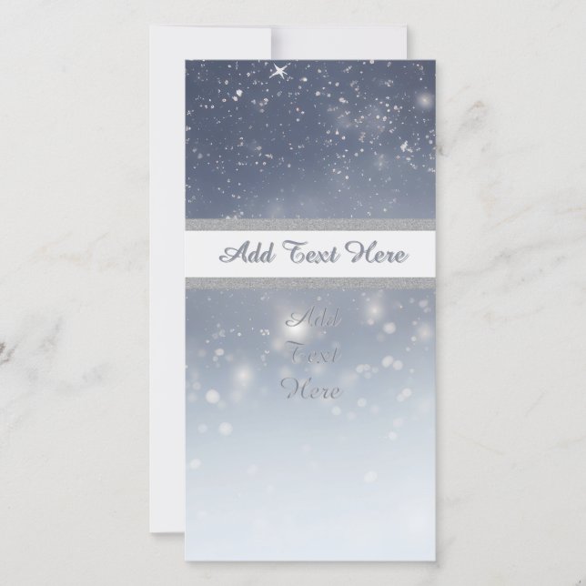 Tarjeta Festiva Navidades Copos de nieve blancos (Anverso)