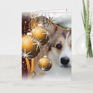 Tarjeta Festiva Navidades Corgi Sable