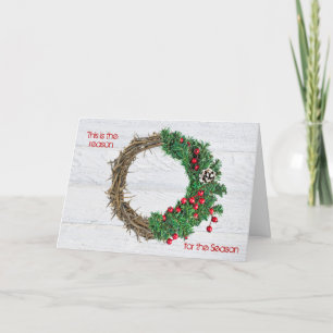 Tarjeta Festiva Navidades coronaron la corona de espinas