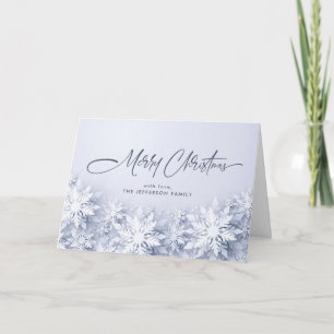 Tarjeta Festiva navidades corporativos de copas de nieve 3D saluda