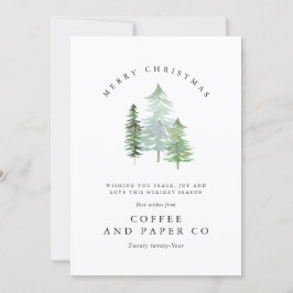 Tarjeta Festiva Navidades corporativos del bosque acuático