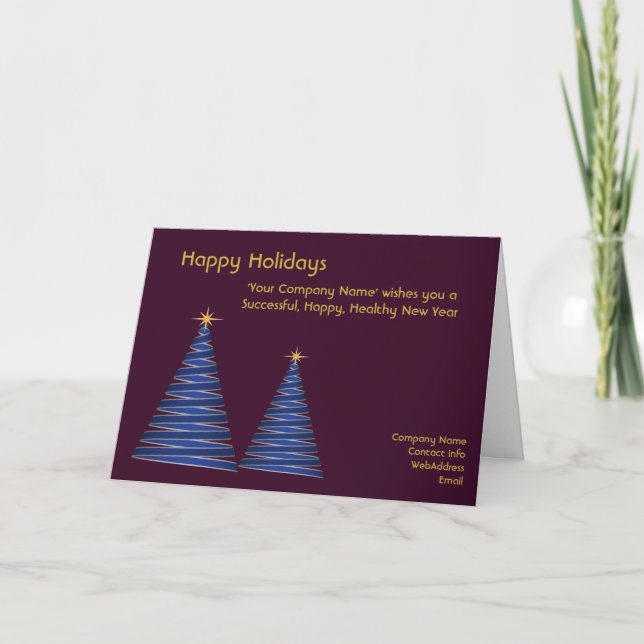 Tarjeta Festiva Navidades corporativos - Personalizado de negocios (Anverso)