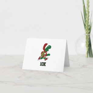 Tarjeta Festiva Navidades corriendo tortuga 10K