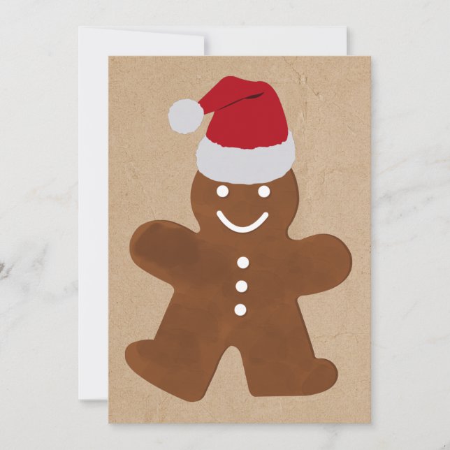 Tarjeta Festiva Navidades cortos Gingerbread Man Cookies Kraft (Anverso)