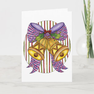 Tarjeta Festiva Navidades cortos Jingle Bells con Ribbon y Bow
