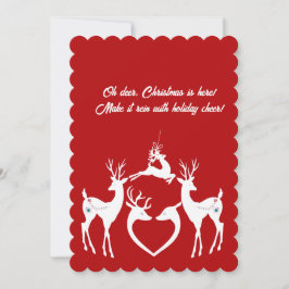 Tarjeta Festiva Navidades cortos reno Santa Helper blanco Diversió