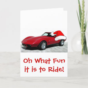 Tarjeta Festiva Navidades Corvette Rojo